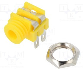 CL1382Y, Гнездо; Jack 3,5мм; "мама"; mono; с выключателем; угловой 90°