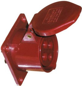 Разъем питания AC розетка, 3P+E, 80 B, 16 A, на блок,IP44, HTN414