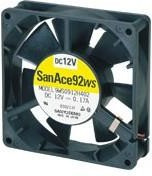 9WS0924F401, DC Fans DC Axial Fan, 92x92x25mm, 24VDC, 41.7CFM, 1.68W, 30dBA, Splash Proof, Tach, IP54