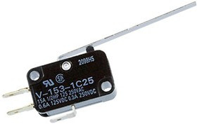 V-153-1C25, микропереключатель с кнопкой 250В 15А SPDT