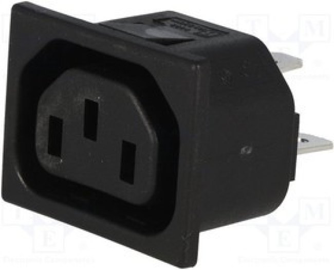 PX0695/10/63, Разъем: питания AC, гнездо, "мама", 10А, 250ВAC, IEC 60320, C13 (F) PX0695/10/63, Разъем: питания AC, гнездо, "мама", 10А, 250ВAC, IEC 60320, C13 (F)