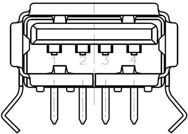292303-4, USB Connectors USB A R/A RCPT T/H