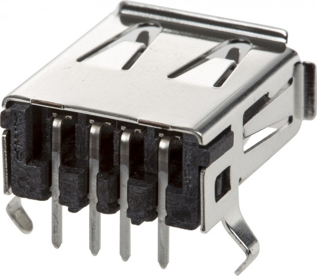 292303-4, USB Connectors USB A R/A RCPT T/H
