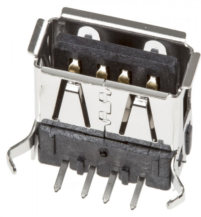 292303-4, USB Connectors USB A R/A RCPT T/H