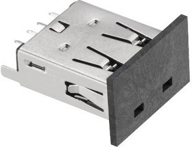 614104135023R, Разъем USB, USB Типа A, USB 2.0, Гнездо, 4 вывод(-ов), Монтаж в Сквозное Отверстие, Вертикальный 614104135023R, Разъем USB, USB Типа A, USB 2.0, Гнездо, 4 вывод(-ов), Монтаж в Сквозное Отверстие, Вертикальный