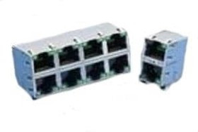 RJSAE538102, Гнездо; RJ45; Кат: 5; экранированный,двойное,с LED; Конф: 8p8c; THT