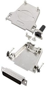 6355-0063-03, DB-44 Plug HD D-Sub Connector Kit, Zinc Backshell