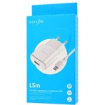 Блок питания (сетевой адаптер) VIXION L5m 1xUSB, 2.1A с кабелем micro USB 1м (белый)