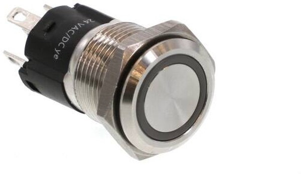 82-4151.1144, Pushbutton Switches Ylw RingLED 24VAC/DC 16mm QC Flush