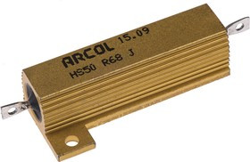 HS50 R68 J, 680m 50W Wire Wound Chassis Mount Resistor HS50 R68 J ±5%
