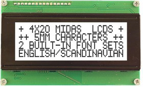 MC42005A6WM-FPTLW-V2, LCD MODULE, 20 X 4, COB, 4.75MM, FSTN