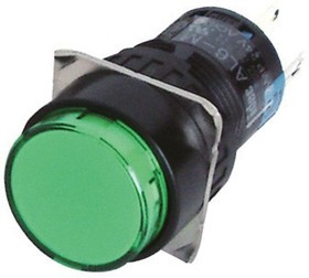 AL6M-M14P-G, Pushbutton Switches 16mm Pushbutton Illuminated