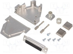 DCRP25-DBS-CF65, Разъем D-Sub; PIN: 25; вилка; "мама"; пайка; на провод; черный