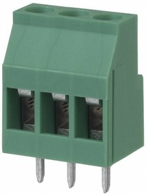 PCB terminal, 3 pole, pitch 5.08 mm, AWG 24-12, 24 A, screw connection, green, 1711738