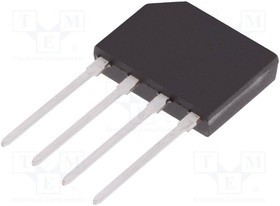 KBP005G-DIC, Диодный мост: однофазный, Urmax: 50В, If: 1,5А, Ifsm: 40А, плоские