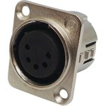 716-0501, 5 Way Panel Mount XLR Connector, Female, Silver Plated Contacts, 50 V ac