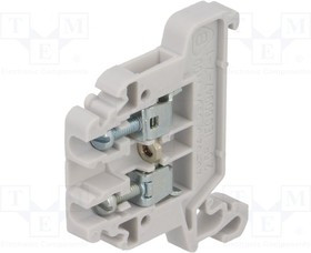 ZG-G2.5-GY, Соединитель: на рейку, 0,5-2,5мм2, Кол-во полюс: 1, клеммы: 2, TS35