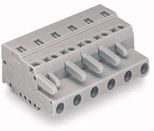 231-204/026-000, 4-контакт. розетка, шаг 7,5 мм, серая 231-204/026-000, 4-контакт. розетка, шаг 7,5 мм, серая