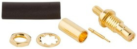 142192, RF Connectors / Coaxial Connectors SMB BLKHD JACK 316 DBL BRAID GOLD 3PC