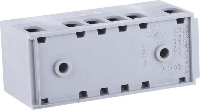 2703198, UK Series G 5/ 6-EX Non-Fused Terminal Block, 6-Way, 30A, 24 12 AWG Wire, Screw Down