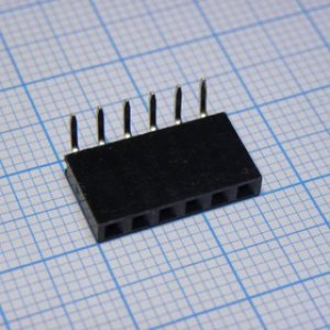 KLS1-208-1-06-R, (PBS-06R), гнездо на плату угловое (шаг 2.54 мм) 6 контактов