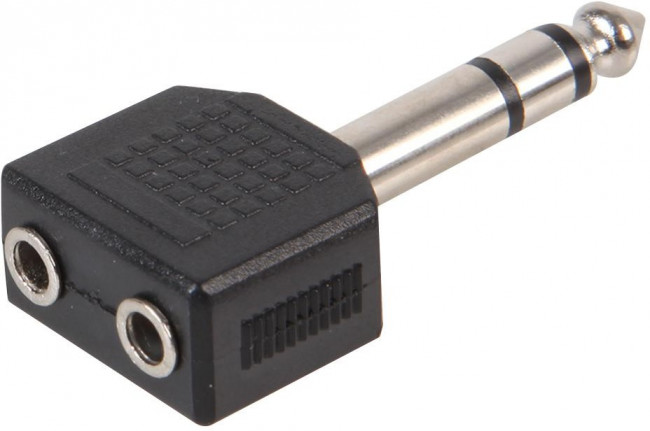 PSG08627, Переходник разъема, Стерео - 3.5мм, 2 вывод(-ов), Гнездо, Стерео - 6.35мм, 1 вывод(-ов), Штекер