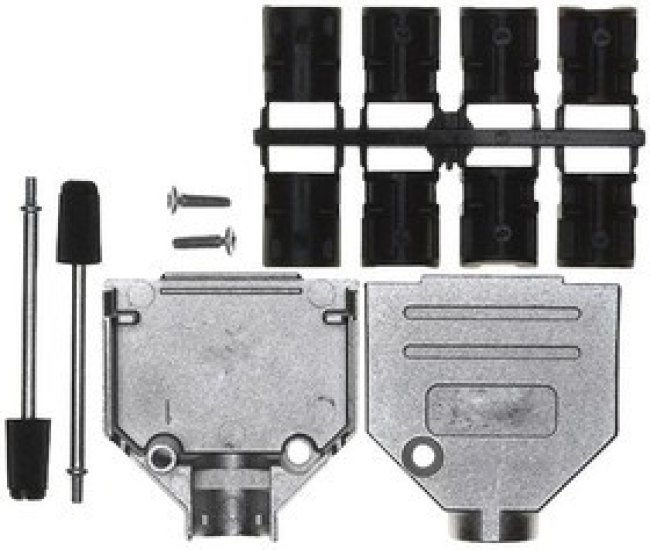8655MH1501BKLF, Корпус D Sub, UNC 4-40, DA, 180°, Корпус из Цинка