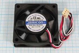 Вентилятор 12 Вольт с контролем скорости, 60x60x15мм, подшипник скольжения, 4500об/мин, ВН077 вент 6