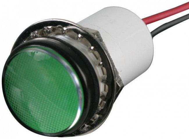 557-1603-203F, LED Panel Mount Indicators Green Diffused 12V