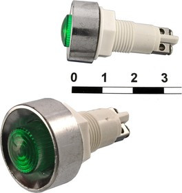 L-836-G 24VDC d 13, Светодиод в корпусе L-836-G, 24 В, диаметр 13 мм, зелёный