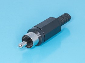 RPC-1-B, Разъем RCA-тюльпан, вилка на кабель, черный