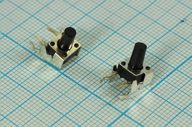 Переключатель тактовый 7,4x 6,2x 9,5мм, высота кнопки 6мм, угловой, KFC-A06W3-9.5; Q-2506 m ПКнТакт 7,4x 6,2x 9,5\h 6,0 \угл\\\2P+2Pкорп\