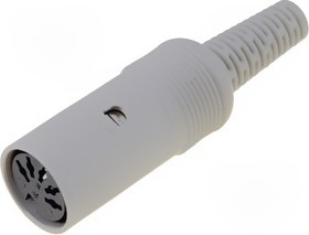 MAK 50 S, Вилка, DIN, "мама", PIN 5, конфигурация выводов 180°, прямой, на провод