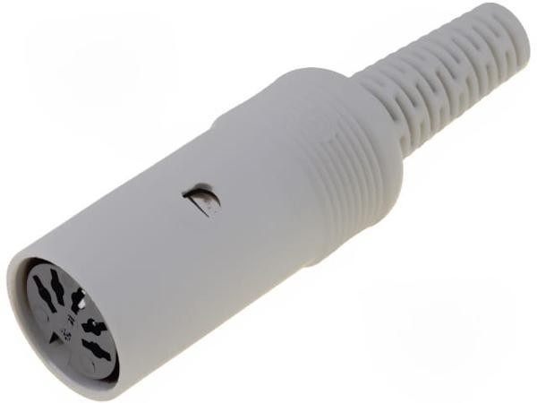 MAK 50 S, Вилка, DIN, "мама", PIN 5, конфигурация выводов 180°, прямой, на провод