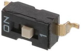 DS04-254-1-01BK-SMT, DIP Switches / SIP Switches DIP Switch, SPST, 2.54 pitch, Raised actuator, SMT, 1 position, Black