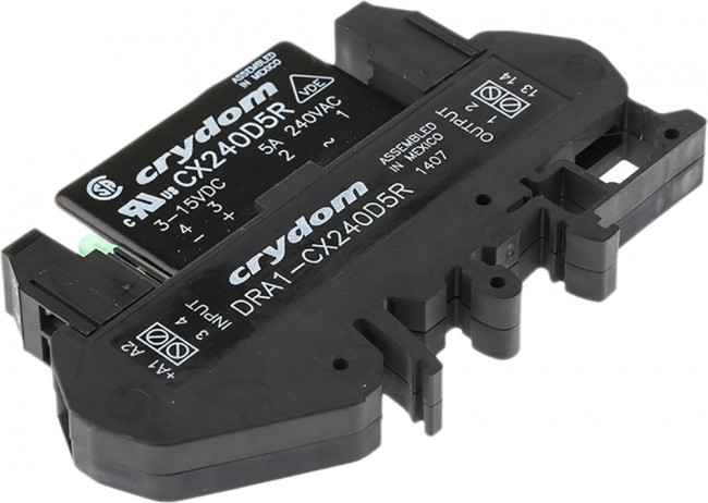 DRA1-CX240D5R, Solid State Relays - Industrial Mount DIN Mt 280 VAC/5A out 3-15 VDC input