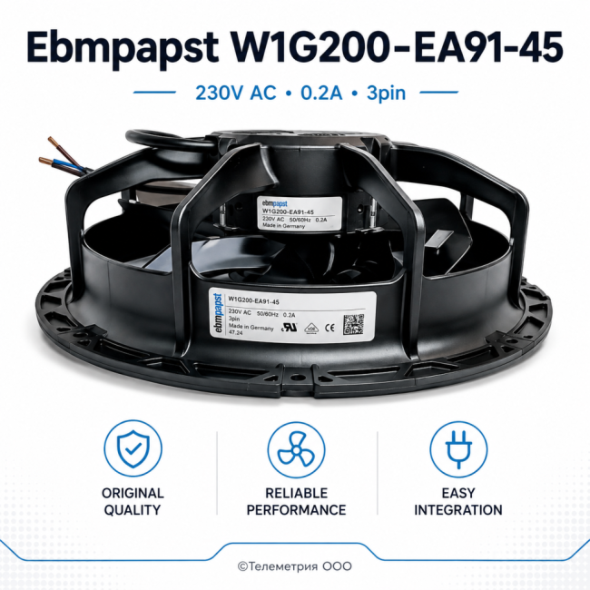 Вентилятор Ebmpapst W1G200-EA91-45 230V AC 0.2A 3pin