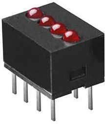 555-5007F, LED Circuit Board Indicators 2mm Quad CBI