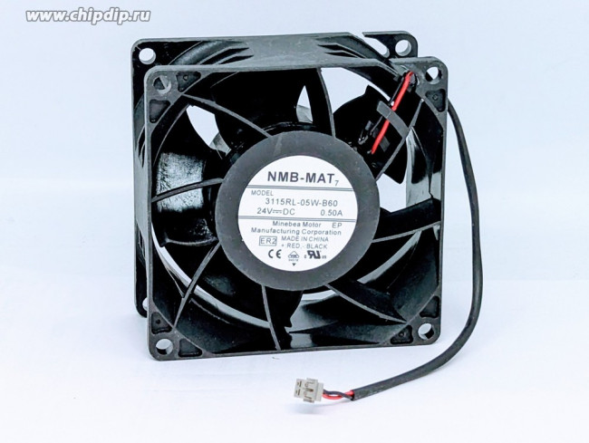 Вентилятор NMB-MAT 3115RL-05W-B60 24v DC 0.50A 2pin 80x38