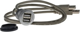 09454521950, Straight, Panel Mount, Socket Type A to A 2.0 USB Connector