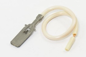 Клемма вилка, 6,3x0,8, 110мм, латунь луженая, защелка