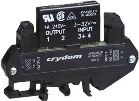 DRA1-MP240D3, DRA Series Solid State Interface Relay, 32 V Control, 3 A rms Load, DIN Rail Mount