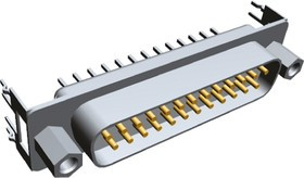 8-1393740-0, Amplimite HD-20 25 Way Through Hole D-sub Connector Plug, 2.76mm Pitch