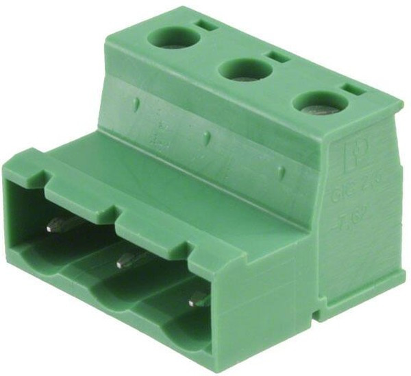 1828812, Pluggable Terminal Blocks 3 Pos 7.62mm Invert Plug 24-12AWG Screw