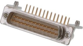 173109-0178, D-Sub Standard Connectors FCT DSUB RA PC PLG 25 PN W/CLINCH