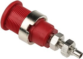 49.7043-22, Red Female Banana Socket, 4 mm Connector, Solder Termination, 32A, 1000V, Nickel Plating