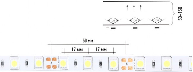 LED лента SMD 5050/60 Smartbuy-IP20-14,4W/6500K 5 м. (SBL-IP20-14-4-6500K)