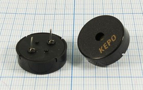 Звонок пьезоэлектрический 22x 7.6мм, 1~30В, частота 4.0кГц; зп 22x 7,6\1~30\\ 4,0\2P10\KPT-G2210B