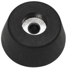 F1615-PE4, Резиновая прокладка / ножка, Винтовой Монтаж, 19 мм, 43 мм, Круглая, Черный