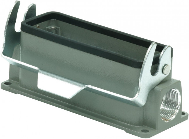 MP009419, Разъем для тяжелых условий, Основа, сквозной монтаж с гайкой, ввод сбоку, Корпус из Алюминия MP009419, Разъем для тяжелых условий, Основа, сквозной монтаж с гайкой, ввод сбоку, Корпус из Алюминия